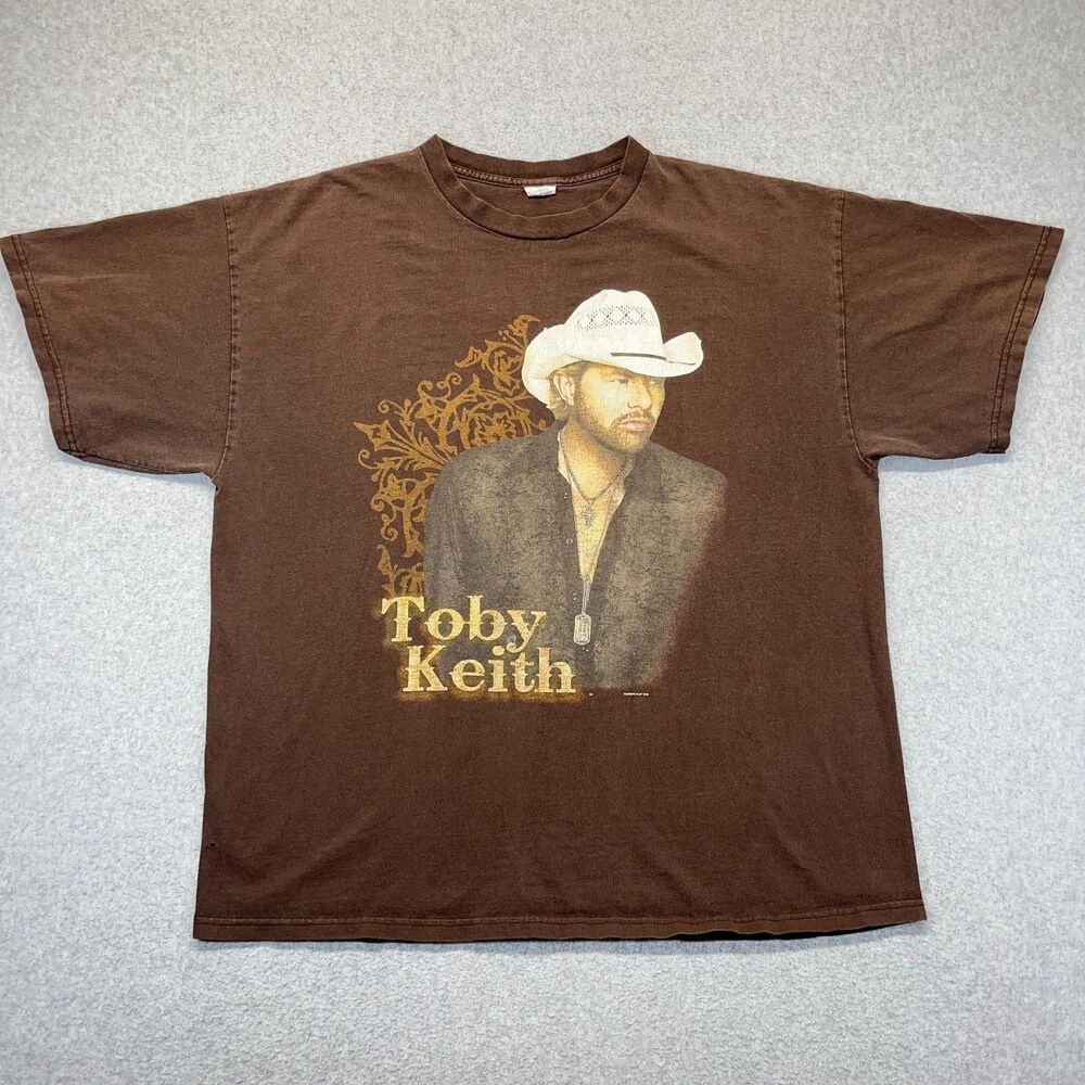 Toby Keith Biggest & Baddest Tour T-Shirt Men’s XL Brown 2008 Concert Tee Y2K
